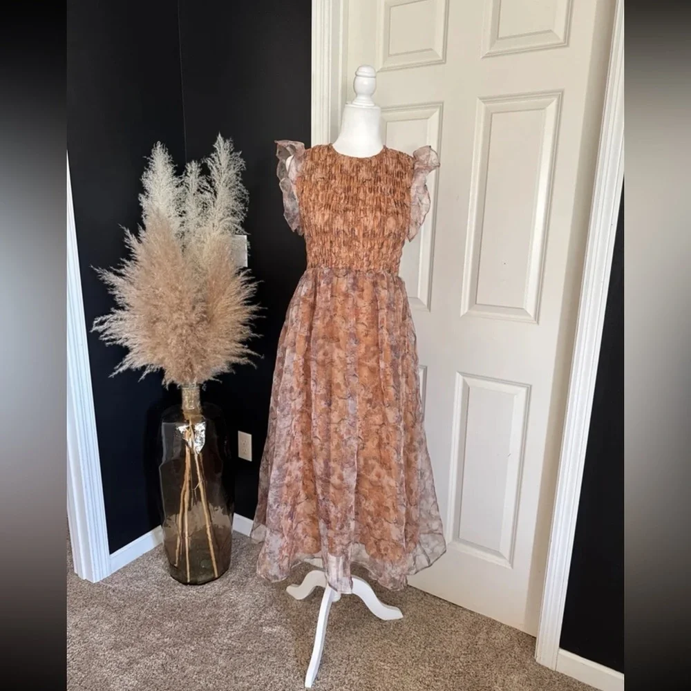 EN SAISON La Raque Midi Dress in Marigold Multi
size Small - Picture 3 of 12